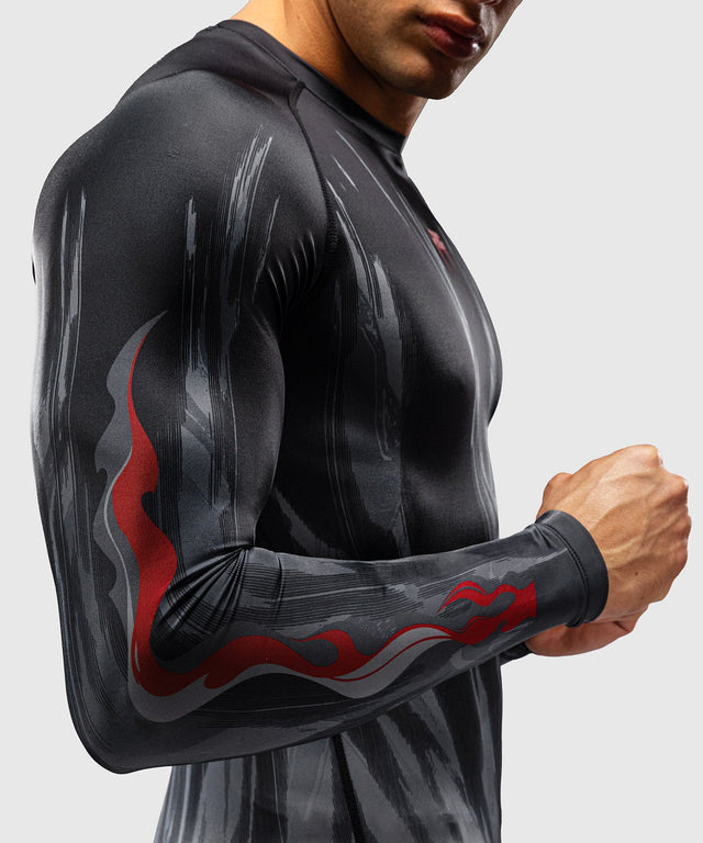 Venum Rashguard Demon Lange Mouwen - Schwarz/Grau