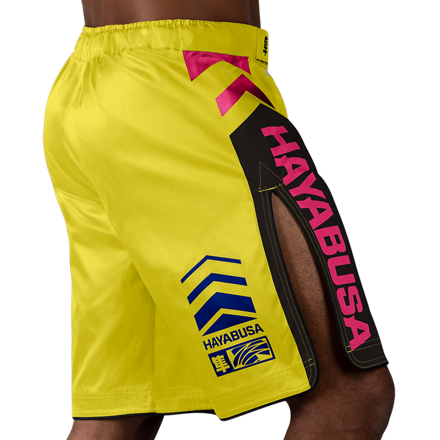 Shorts de MMA Hayabusa Icon Lang – Jaune/Bleu/Rose