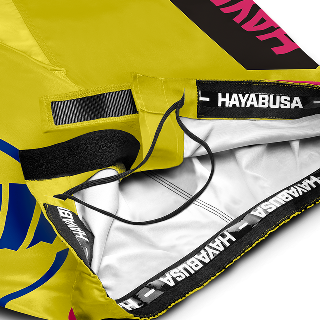 Shorts de MMA Hayabusa Icon Lang – Jaune/Bleu/Rose