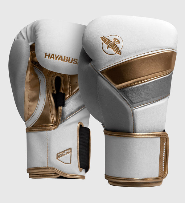 Rękawice bokserskie Hayabusa T3 – Białe/Złote