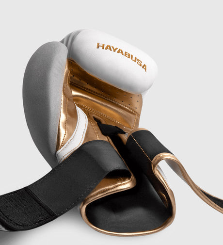 Luvas de boxe Hayabusa T3 – Branco/Ouro