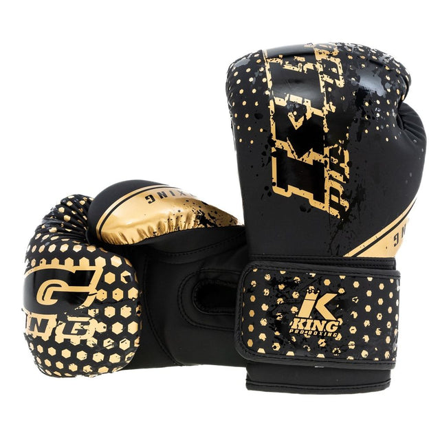 Mănuși de box King Pro Boxing Hexagon Copii – Negru/Aur