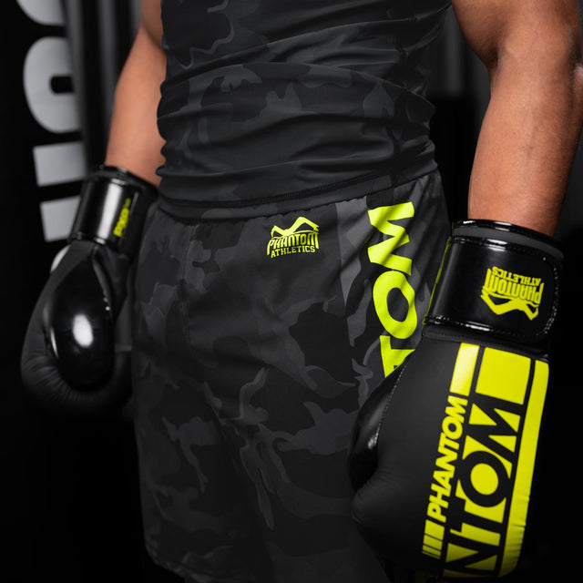 Shorts de MMA Phantom Athletics EVO Neon – Noir Camo/Neon