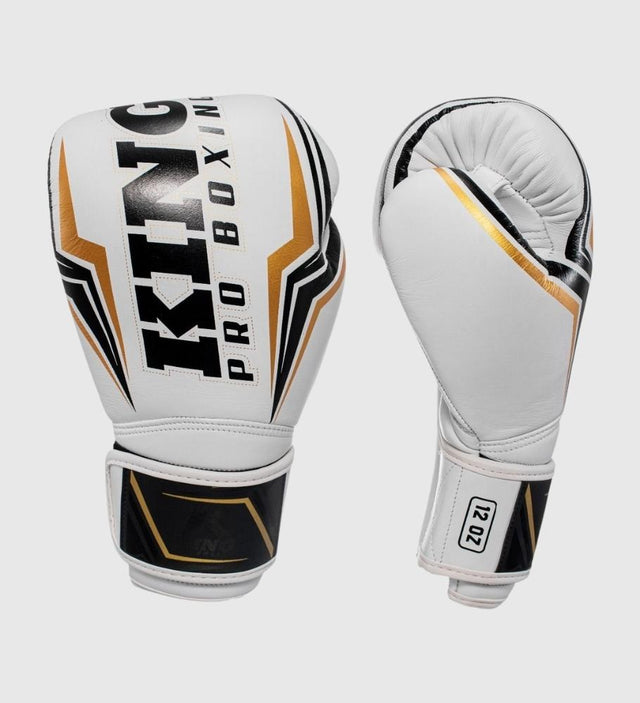 King (Kick)Bokshandschoenen Thor - Wit/Zwart/Goud - (Kick)Bokshandschoenen