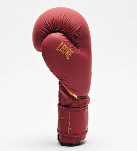 Boxerské rukavice Leone GN059X – Bordeaux/Zlaté