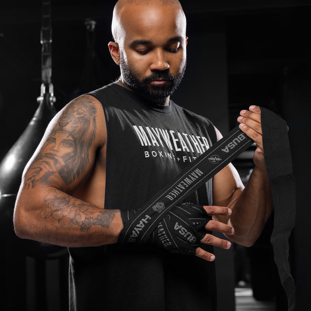 Bandes de boxe Hayabusa x Mayweather Stretch – Noir/Gris