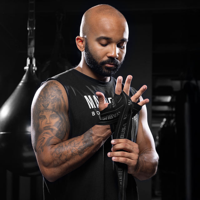 Bandes de boxe Hayabusa x Mayweather Stretch – Noir/Gris