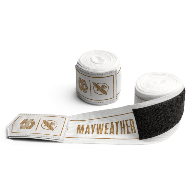 Bandes de boxe Hayabusa x Mayweather Stretch – Blanc/Or