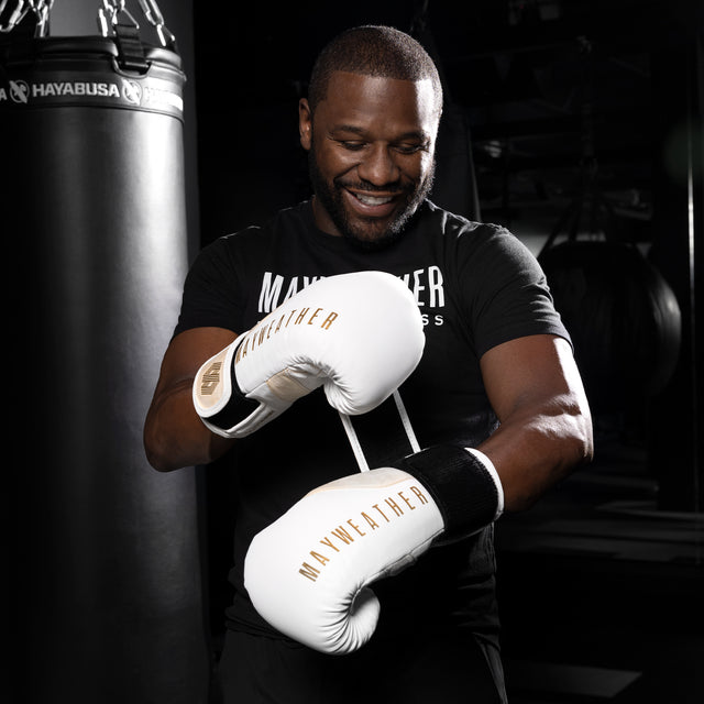 Boxerské rukavice Hayabusa x Mayweather Champ – Bílé/Zlaté