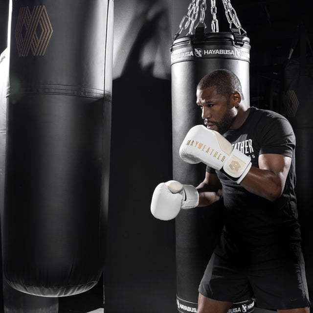Boxerské rukavice Hayabusa x Mayweather Champ – Bílé/Zlaté