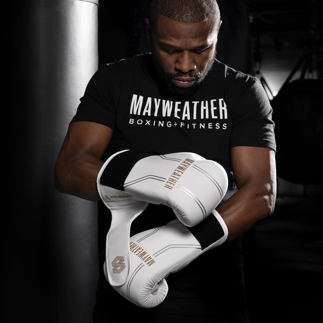 Hayabusa x Mayweather Boxningshandskar Contender – Vit/Guld