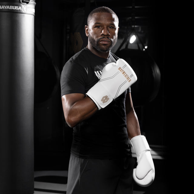 Hayabusa x Mayweather Boxningshandskar Contender – Vit/Guld