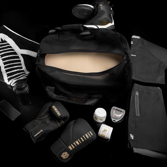 Borsa sportiva Hayabusa x Mayweather Mesh – Nero/Oro