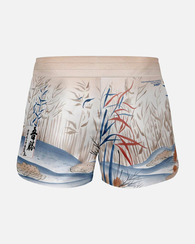 Shorts de MMA Phantom Athletics FUSION-R Japan – Beige/Bleu/Rouge