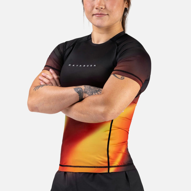 Rashguard Hayabusa Apex Nova Maniche Corte Donna – Arancione