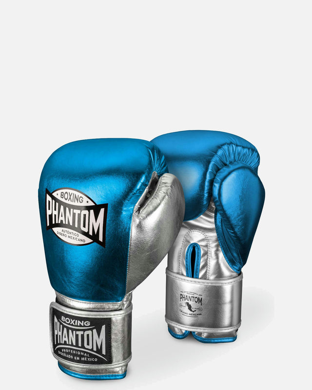 Luvas de boxe Phantom Athletics Mexico – Azul claro/Prata