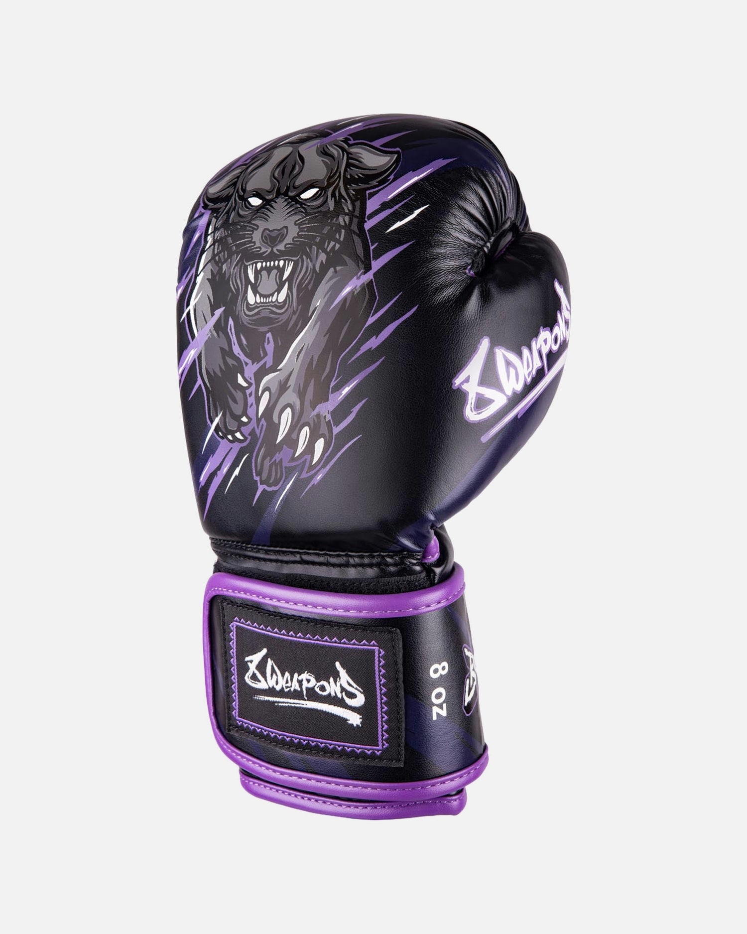 8 WEAPONS Boxhandschuhe Beastial Panther Kinder – Schwarz/Lila
