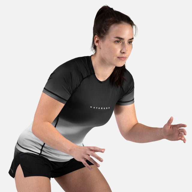 Rashguard Hayabusa Apex Nova Korte Rękaw Damskie – Szare