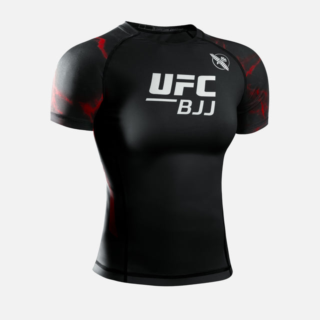 Rashguard de BJJ Hayabusa x UFC Manga Corta Mujer – Negro/Rojo