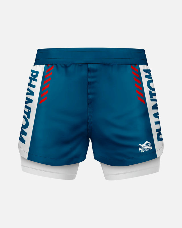 Phantom Athletics Compressie Shorts Fusion 2in1 Apex - Blauw