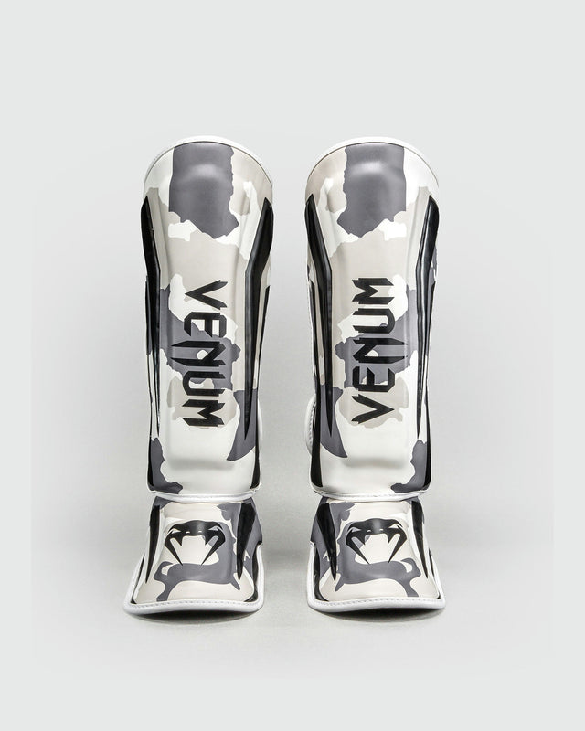 Venum Elite Shin Guards - White/Grey Marl