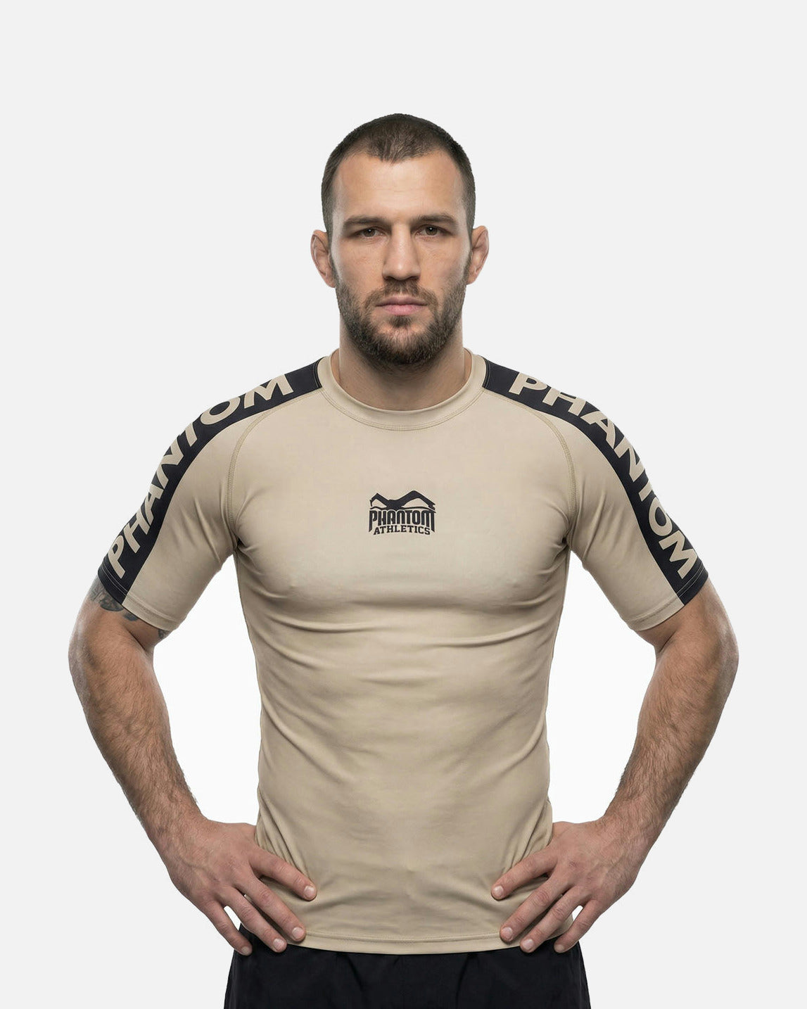 Phantom Athletics Rashguard EVO Apex Korte Mouwen – Sand