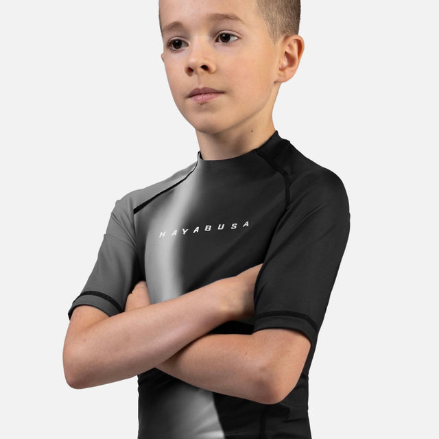 Hayabusa Rashguard Apex Nova Kurzarm Kinder – Schwarz