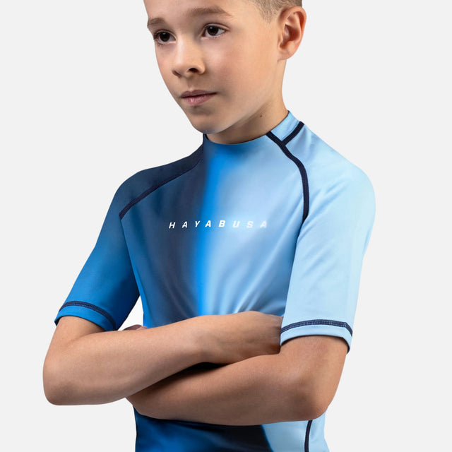 Hayabusa Rashguard Apex Nova Short Sleeve Kids - Blue