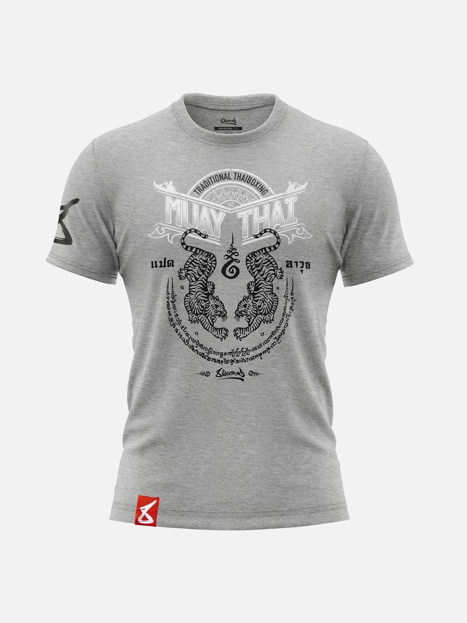 8 WEAPONS T-shirt Sak Yant Tigers – Grå