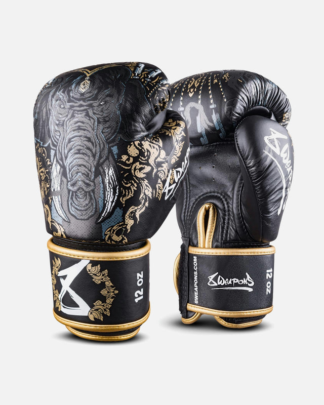 Guantoni da boxe 8 WEAPONS Three Elephants 2.0 – Nero/Oro