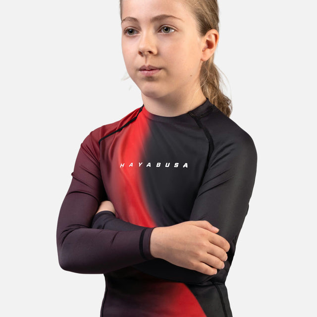 Rashguard Hayabusa Apex Nova Maniche Lunghe Bambini - Rosso