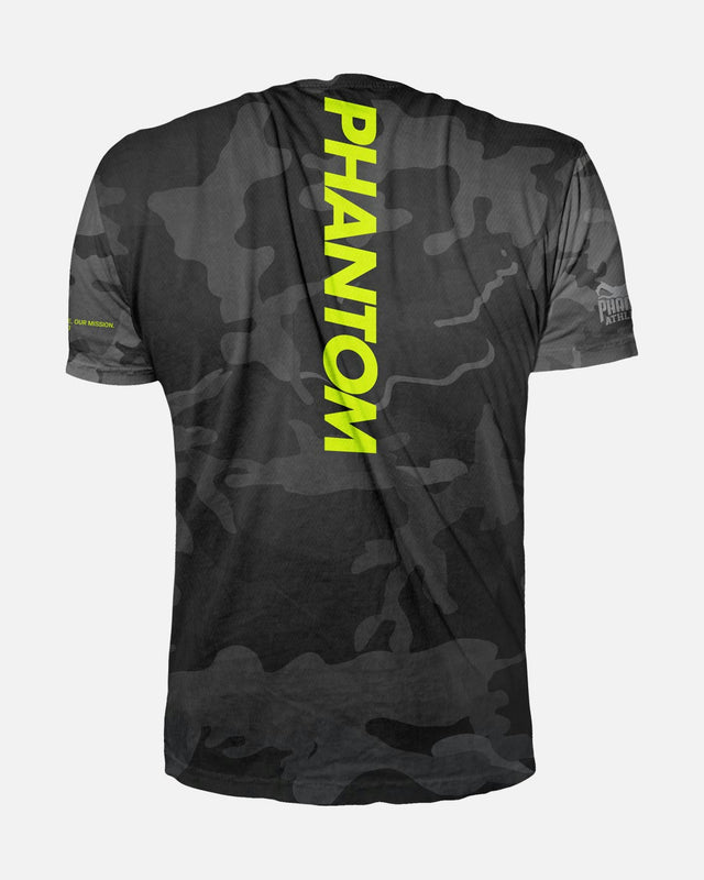 Tréninkové tričko Phantom Athletics EVO Neon – Černá Camo/Neon