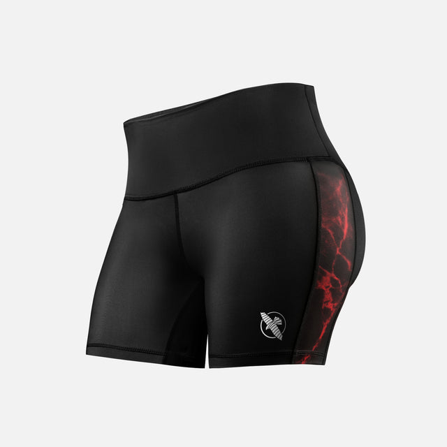 Shorts de compression BJJ Hayabusa x UFC Femme – Noir/Rouge