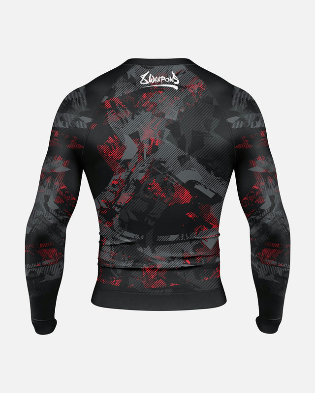 8 WEAPONS Rashguard Hit 2.0 – Sort/Rød