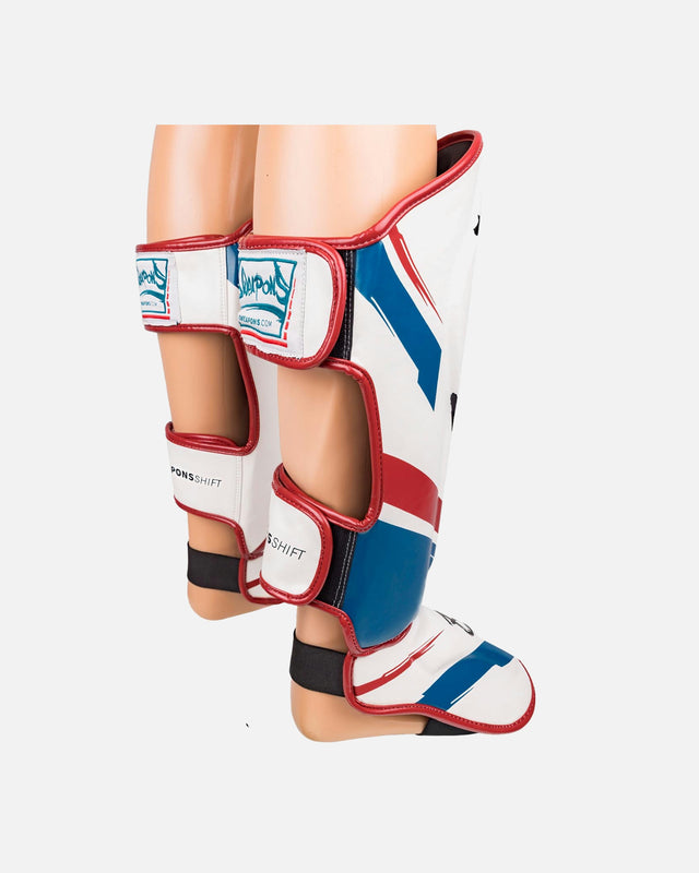 8 WEAPONS Shin guards Shift – White/Navy/Red
