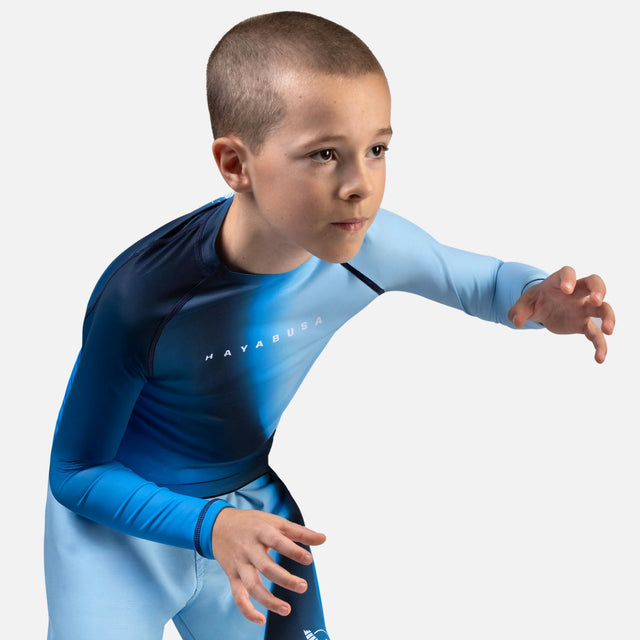 Rashguard Hayabusa Apex Nova Maniche Lunghe Bambini - Blu