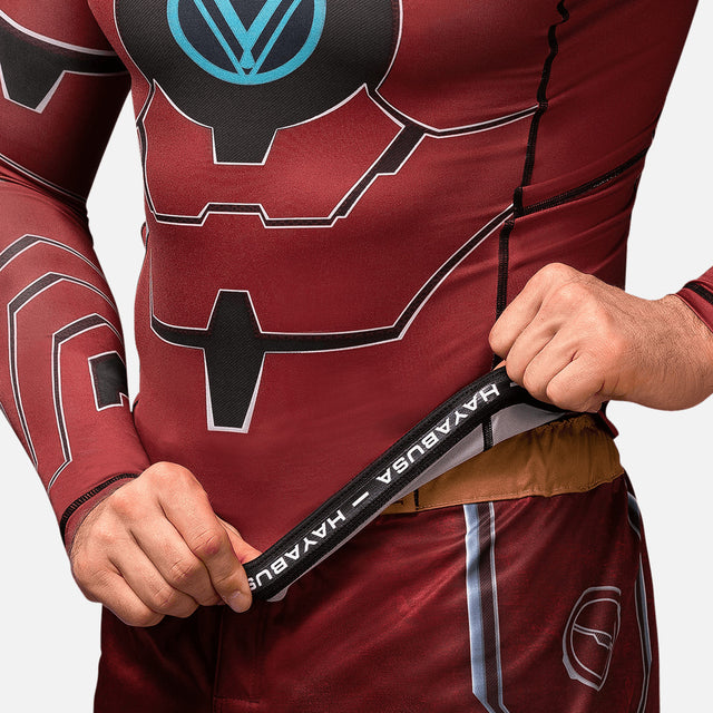 Rashguard Marvel Dlouhé rukávy Iron Man – Červený