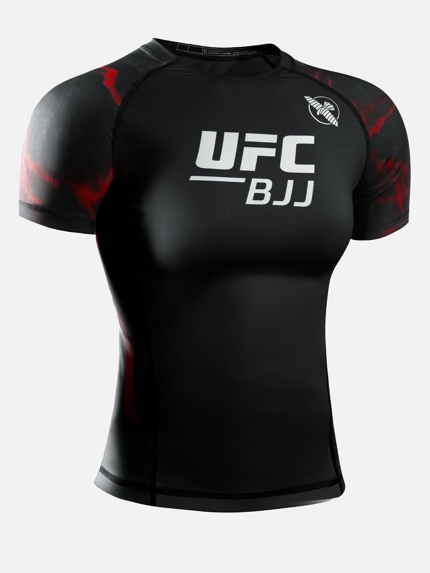Rashguard de BJJ Hayabusa x UFC Manga Corta Mujer – Negro/Rojo