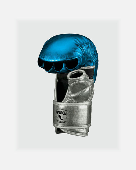 Luvas de MMA Phantom Athletics Mexico – Azul claro/Prateado