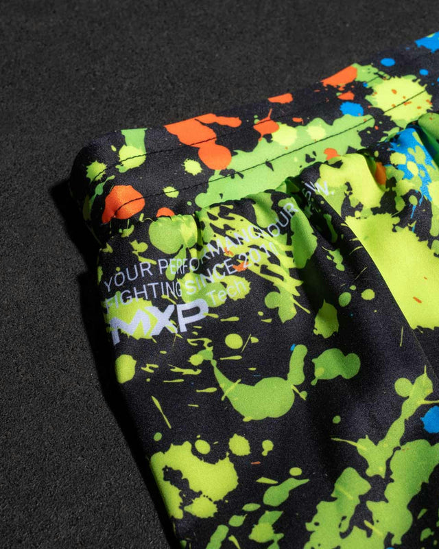 Phantom Athletics MMA Shorts Fusion Splatter - Zwart/Neon