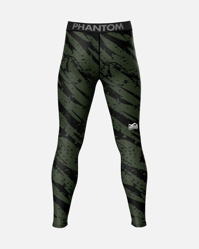 Calções de compressão Phantom Athletics Camo Tiger – Verde Militar