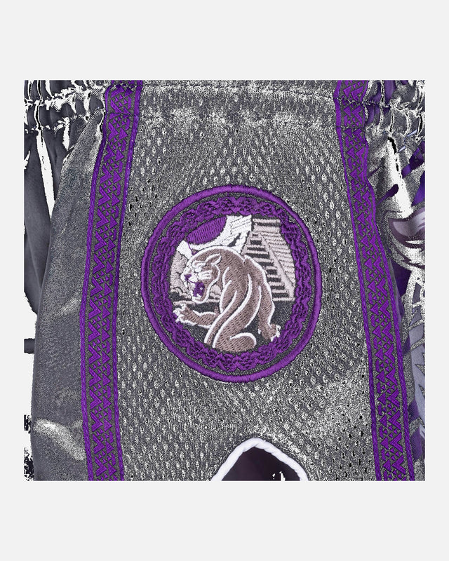 8 WEAPONS Muay Thai Shorts Beastial Panther - Zwart/Paars