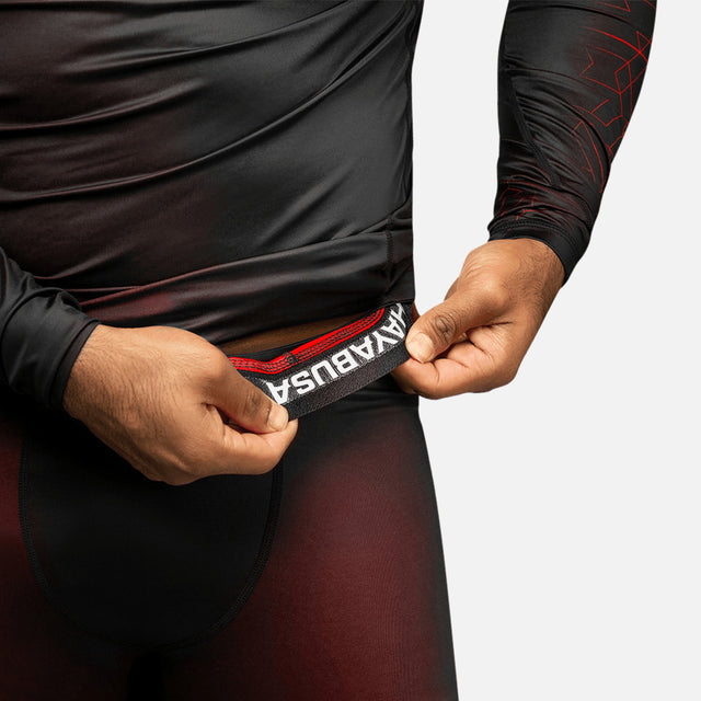 Shorts de compression Hayabusa Geo – Rouge