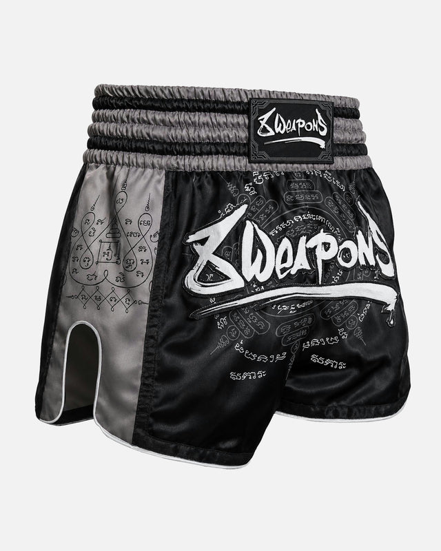 8 WEAPONS Muay Thai-shorts 8 Ways Yant 2.0 – Svart