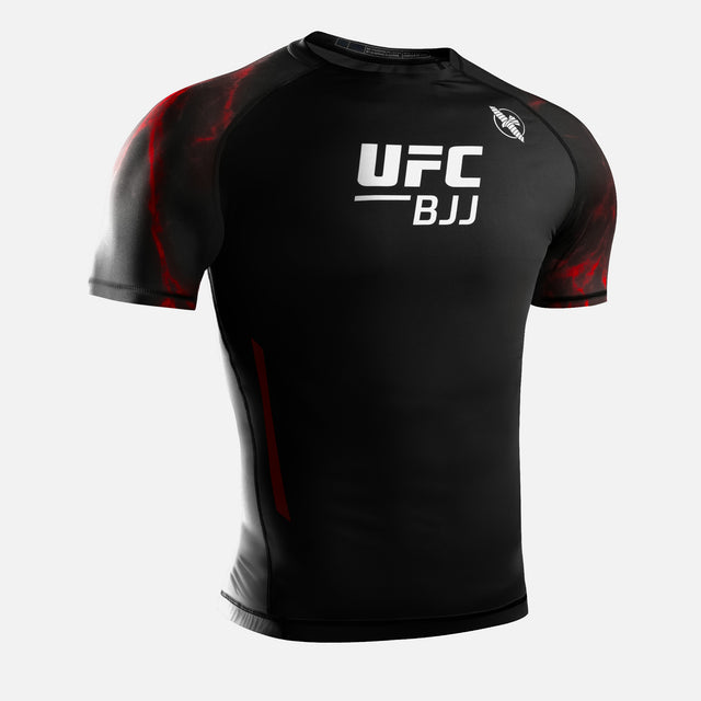Rashguard Hayabusa x UFC BJJ Manches Courtes – Noir/Rouge