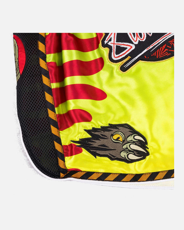 8 WEAPONS Muay Thai-shorts Jurassic – Neon grön/blodröd