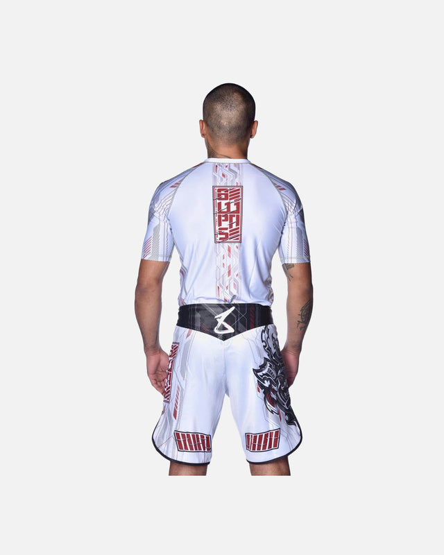 Pantaloni scurți MMA 8 WEAPONS Samurai 2.0 – Alb/Roșu