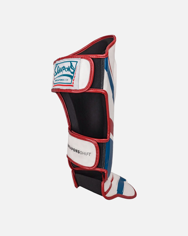8 WEAPONS Shin guards Shift – White/Navy/Red