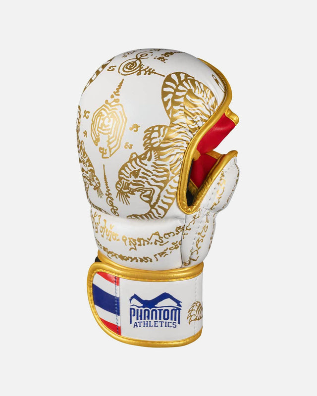 Mănuși MMA de sparring Phantom Athletics Muay Thai – Alb/Aur