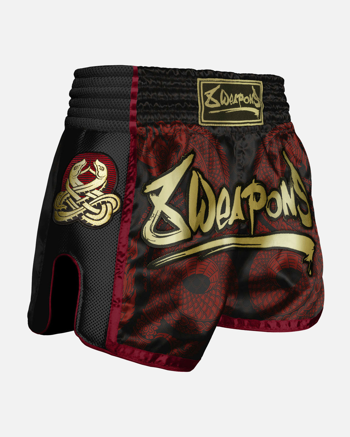 Spodenki Muay Thai 8 WEAPONS Naga – Czarne/Czerwone